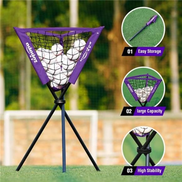7x7 Feet Baseball Softball Hitting Pitching Net Tee Caddy Set with Strike Zone - Picture 3 of 6